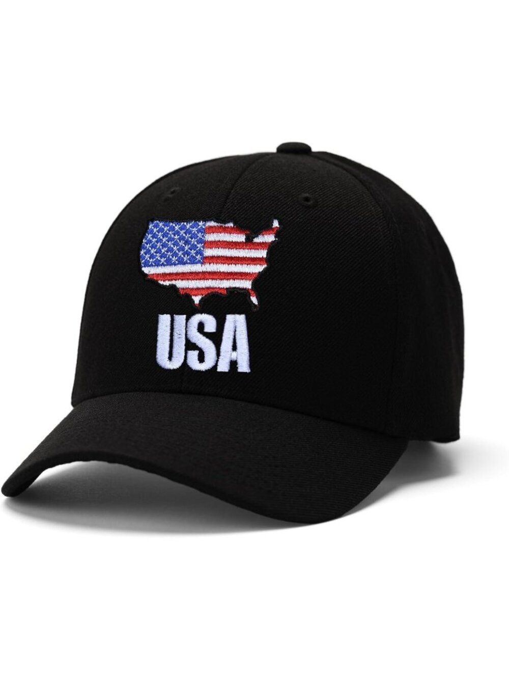 Unisax Black Usa Hellovean Embroidered Pull-On Closure Cartoon Baseball Hats